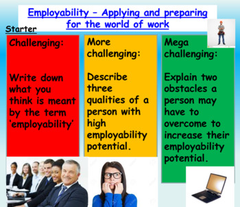Preview of Employment and Careers - Presentation and Worksheets