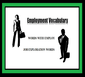 Preview of Career Readiness Worksheet - Employment Vocabulary - Career Exploration