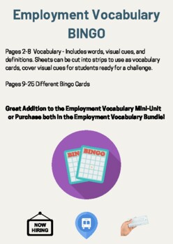 employment vocabulary teaching resources teachers pay teachers