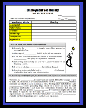 Employment And Career Readiness Job Application Activity Packet Answers