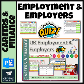 Preview of Employment and Employers Jobs + Careers Quiz