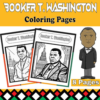 Preview of Empower Black History Month with Booker T. Washington Coloring Pages