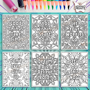 Empower Motivational Quotes Coloring Pages Classroom Decor Bulletin ...