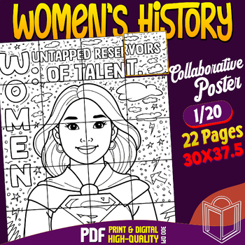 Preview of Empower Women's Day: Collaborative Poster Mandala Coloring Craft