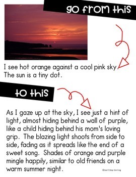 creative writing sunset description