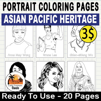 Preview of Empowering Asian:Celebrating Asian Pacific American Heritage20 Portrait Coloring