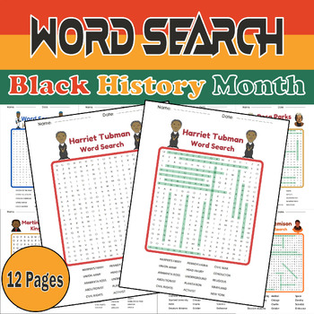 Empowering Black History Word Search Bundle Puzzles for Black History Month