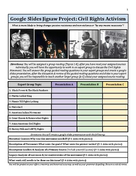 Preview of Empowering Change: A Cooperative Jigsaw PDF Activity on Civil Rights Movements