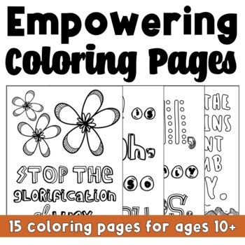 Empowering Quote Coloring Pages Cbt Inspired Pep Talk Back To School