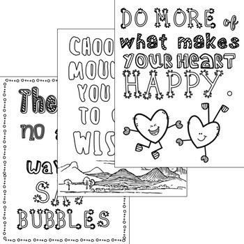 Empowering Quote Coloring Pages: CBT Inspired Pep Talk! (Back to School)