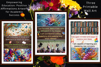 Preview of Empowering Education: Positive Affirmations Artwork for Academic Success