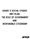 Empowering Responsible Citizenship: Grade 5 Unit on Govern
