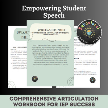 Preview of Empowering Student Speech: Comprehensive Articulation Workbook for IEP Success
