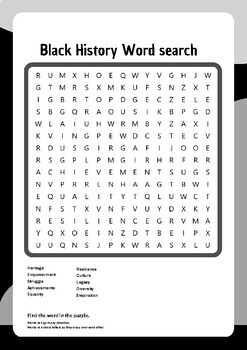 Preview of Empowerment Through History: Black History Word Search Journey