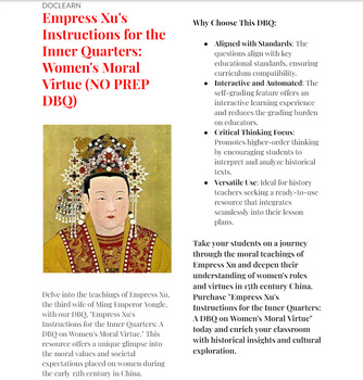 Preview of Empress Xu's Instructions for the Inner Quarters: A DBQ on Women's Moral Virtue