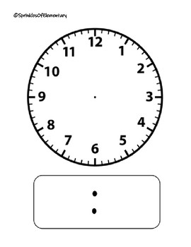 blank analog digital clock by sprinkles of elementary tpt