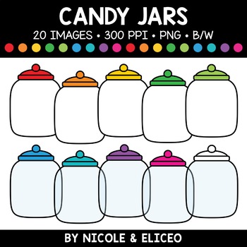Preview of Empty Candy Jar Clipart + FREE Blacklines - Commercial Use