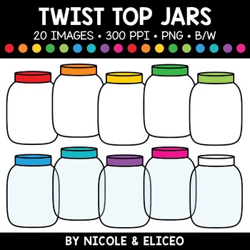 Preview of Empty Jar Clipart + FREE Blacklines - Commercial Use