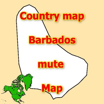 Preview of Empty Map of Barbados blank mute Map with outlines of neighboring Countries