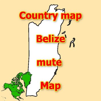 Preview of Empty Map of Belize blank mute Map with outlines of neighboring Countries
