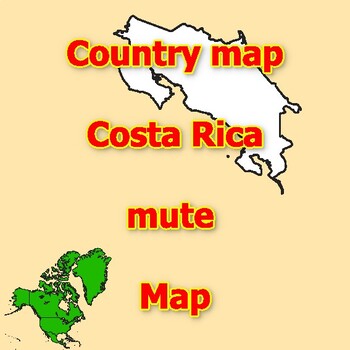 Preview of Empty Map of Costa Rica blank mute Map with outlines of neighboring Countries