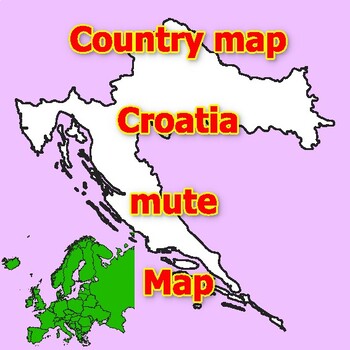 Preview of Empty Map of Croatia blank mute Map with outlines of neighboring Countries
