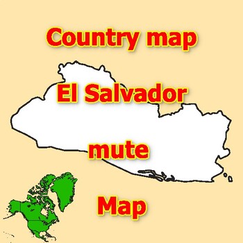 Preview of Empty Map of El Salvador blank mute Map with outlines of neighboring Countries
