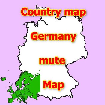 Preview of Empty Map of Germany blank mute Map with outlines of neighboring Countries