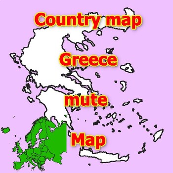Preview of Empty Map of Greece blank mute Map with outlines of neighboring Countries