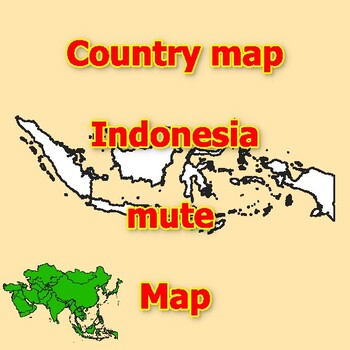 Preview of Empty Map of Indonesia blank mute Map with outlines of neighboring Countries