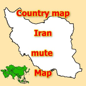 Preview of Empty Map of Iran blank mute Map with outlines of neighboring Countries