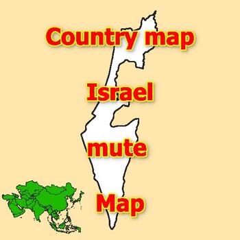Preview of Empty Map of Israel blank mute Map with outlines of neighboring Countries