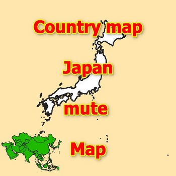 Preview of Empty Map of Japan blank mute Map with outlines of neighboring Countries