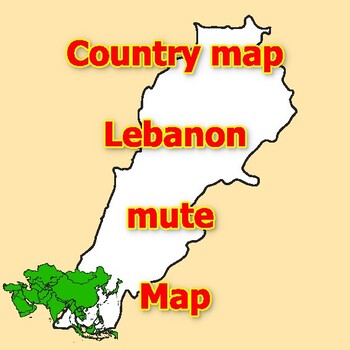 Preview of Empty Map of Lebanon blank mute Map with outlines of neighboring Countries