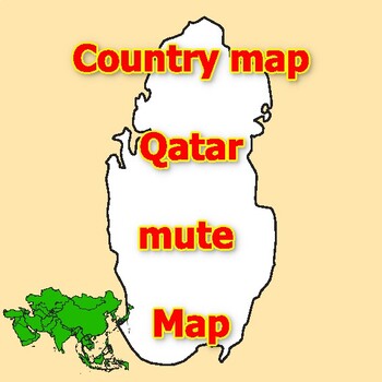 Preview of Empty Map of Qatar blank mute Map with outlines of neighboring Countries