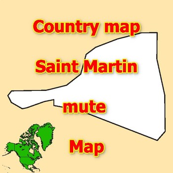 Preview of Empty Map of Saint Martin blank mute Map with outlines of neighboring Countries