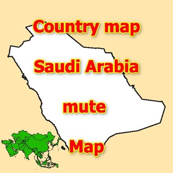 Preview of Empty Map of Saudi Arabia blank mute Map with outlines of neighboring Countries