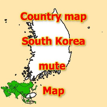 Preview of Empty Map of South Korea  blank mute Map with outlines of neighboring Countries