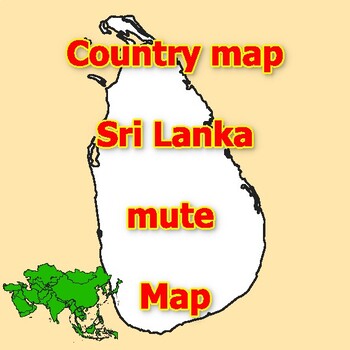 Preview of Empty Map of Sri Lanka blank mute Map with outlines of neighboring Countries