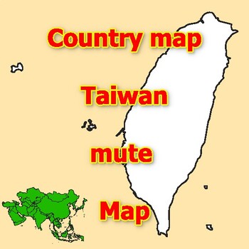 Preview of Empty Map of Taiwan blank mute Map with outlines of neighboring Countries