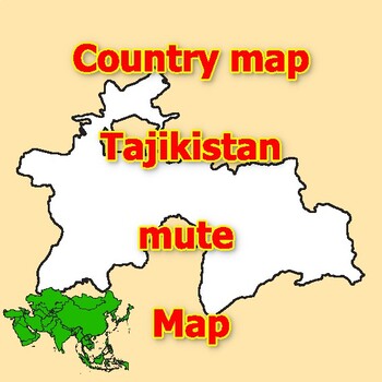 Preview of Empty Map of Tajikistan blank mute Map with outlines of neighboring Countries