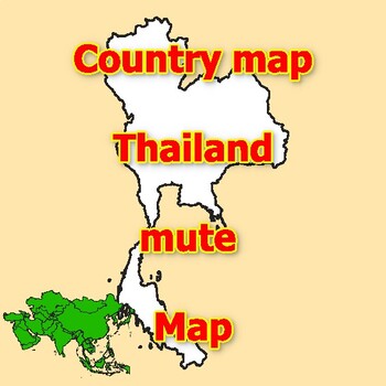 Preview of Empty Map of Thailand blank mute Map with outlines of neighboring Countries