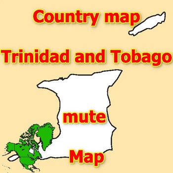 Preview of Empty Map of Trinidad and Tobago blank mute Map with outlines of neighboring