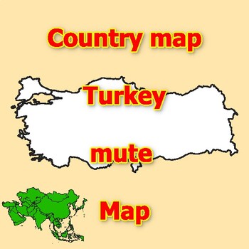 Preview of Empty Map of Turkey blank mute Map with outlines of neighboring Countries