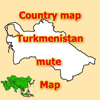 Preview of Empty Map of Turkmenistan blank mute Map with outlines of neighboring Countries
