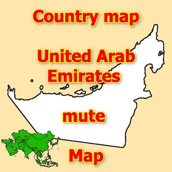 Preview of Empty Map of United Arab Emirates blank mute Map with outlines of neighboring Co