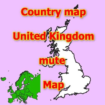 Preview of Empty Map of United Kingdom blank mute Map with outlines of neighboring Countrie