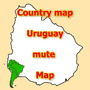 Preview of Empty Map of Uruguay blank mute Map with outlines of neighboring Countries