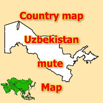 Preview of Empty Map of Uzbekistan blank mute Map with outlines of neighboring Countries