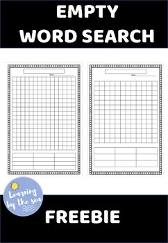 Empty Word Search Template by Learning by the Sea | TpT